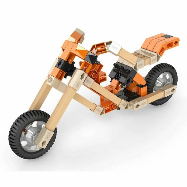 Engino Eco Builds 3 Model MOTORBIKES Building Creative Activity Wooden Toy STEM on Sale