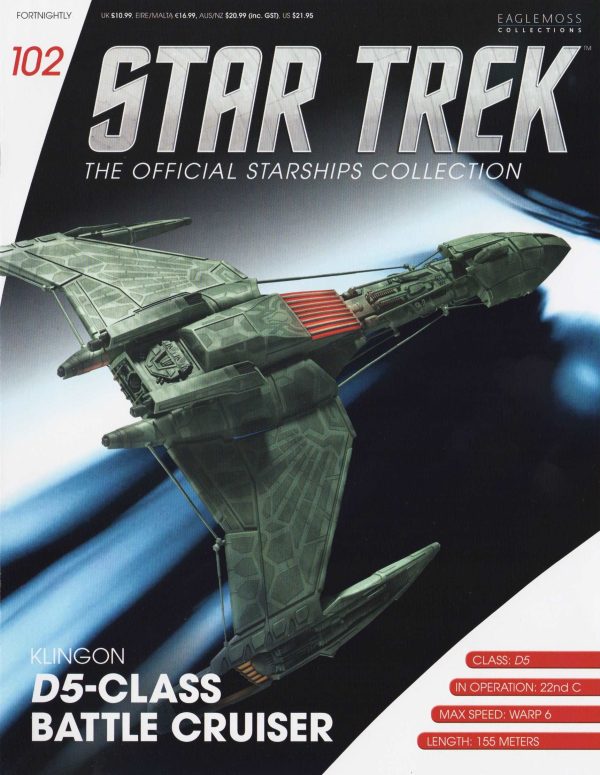 #102 Klingon D5-Class Battlecruiser Ship Die-Cast Model (Eaglemoss   Star Trek) Hot on Sale