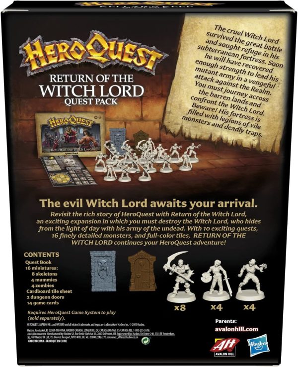 Avalon Hill HeroQuest Return of the Witch Lord Quest Game Pack F4193 Hasbro Online now