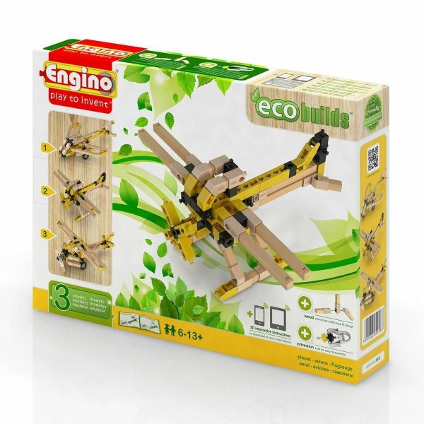 Engino Eco Builds 3 Model PLANES Building Creative Activity Wooden Toy STEM Supply