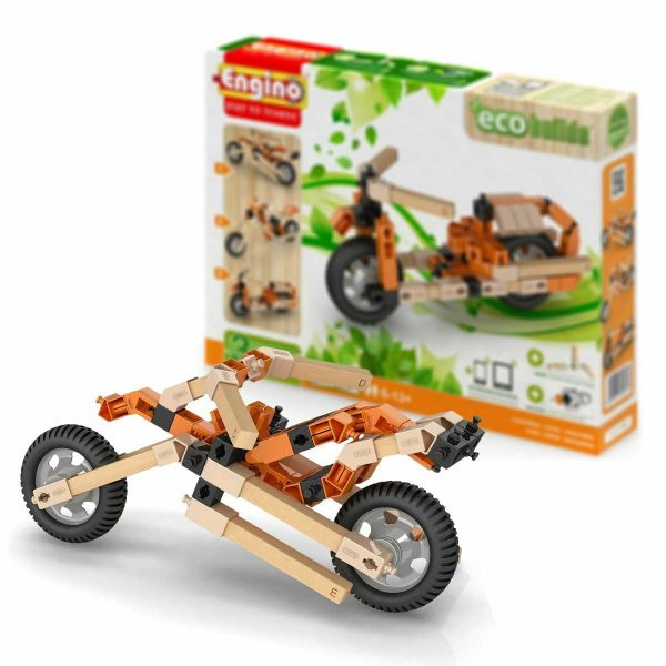 Engino Eco Builds 3 Model MOTORBIKES Building Creative Activity Wooden Toy STEM on Sale